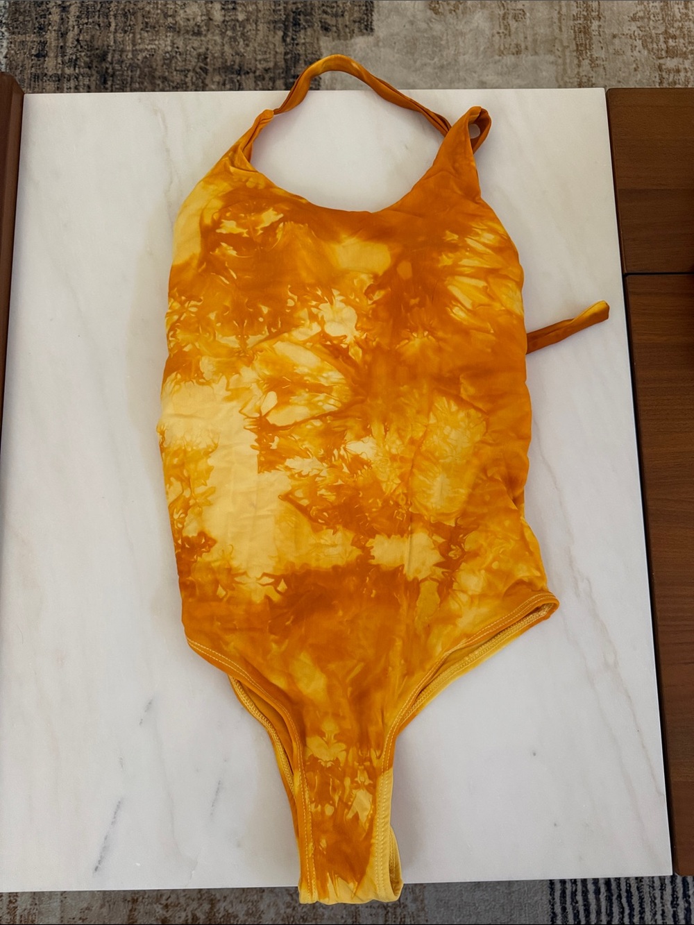 Women’s yellow Tie-Dye One-Piece Swimsuit